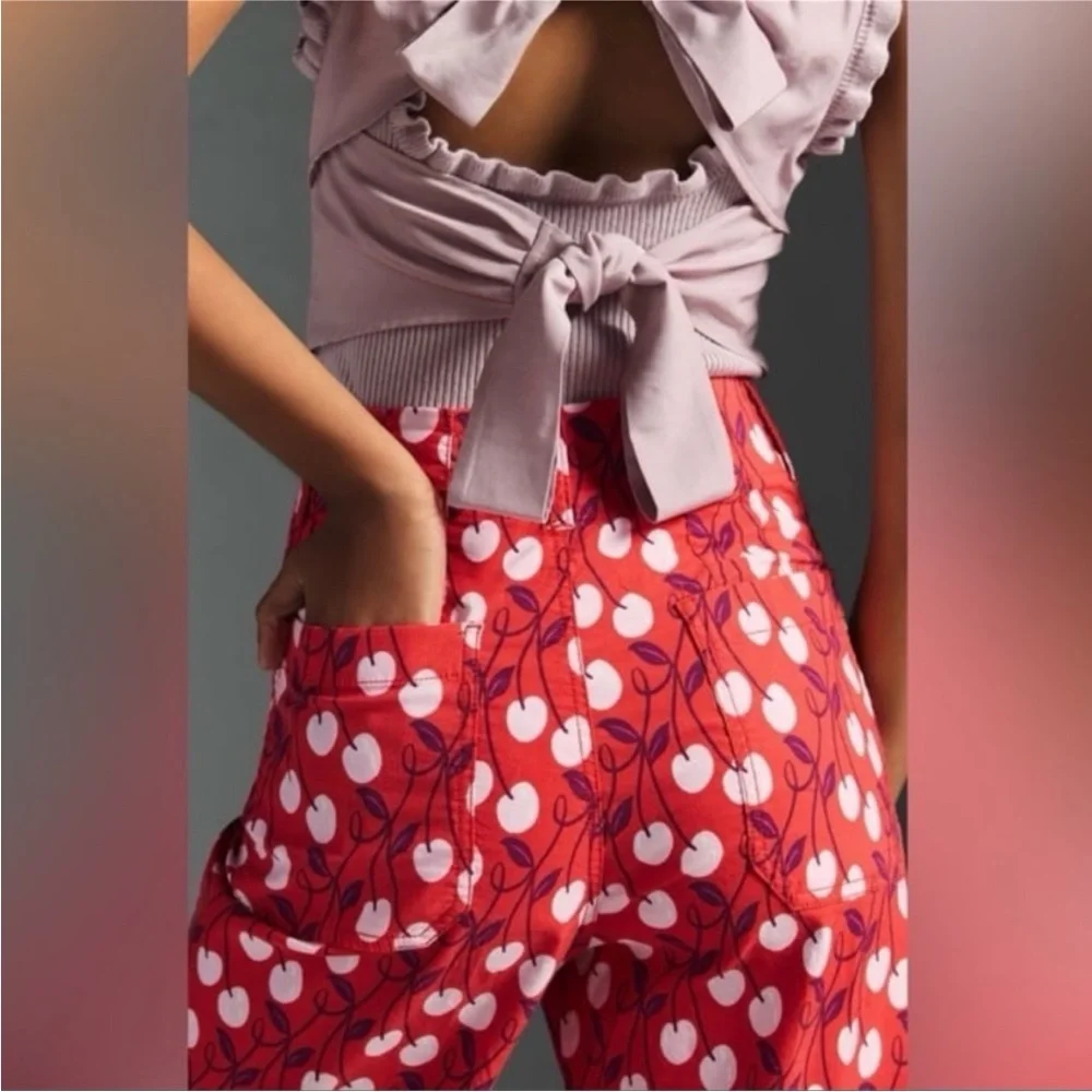 Maeve by Anthropologie The Colette Cherries Wide-Leg Pants - Picture 4 of 6